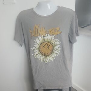 Blink-182 Graphic T-Shirt in Gray and Gold
